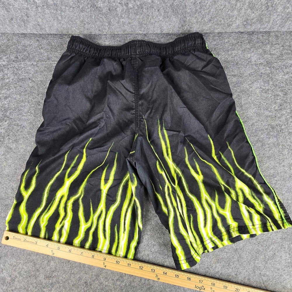 Vintage Nike Fire Flame Lightning Shorts Black Green Y2K Travis Scott Size Large - Picture 4 of 8